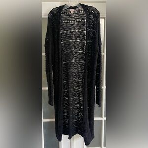 Mossimo Supply Co. Black Knit long Sweater Open Front Cardigan